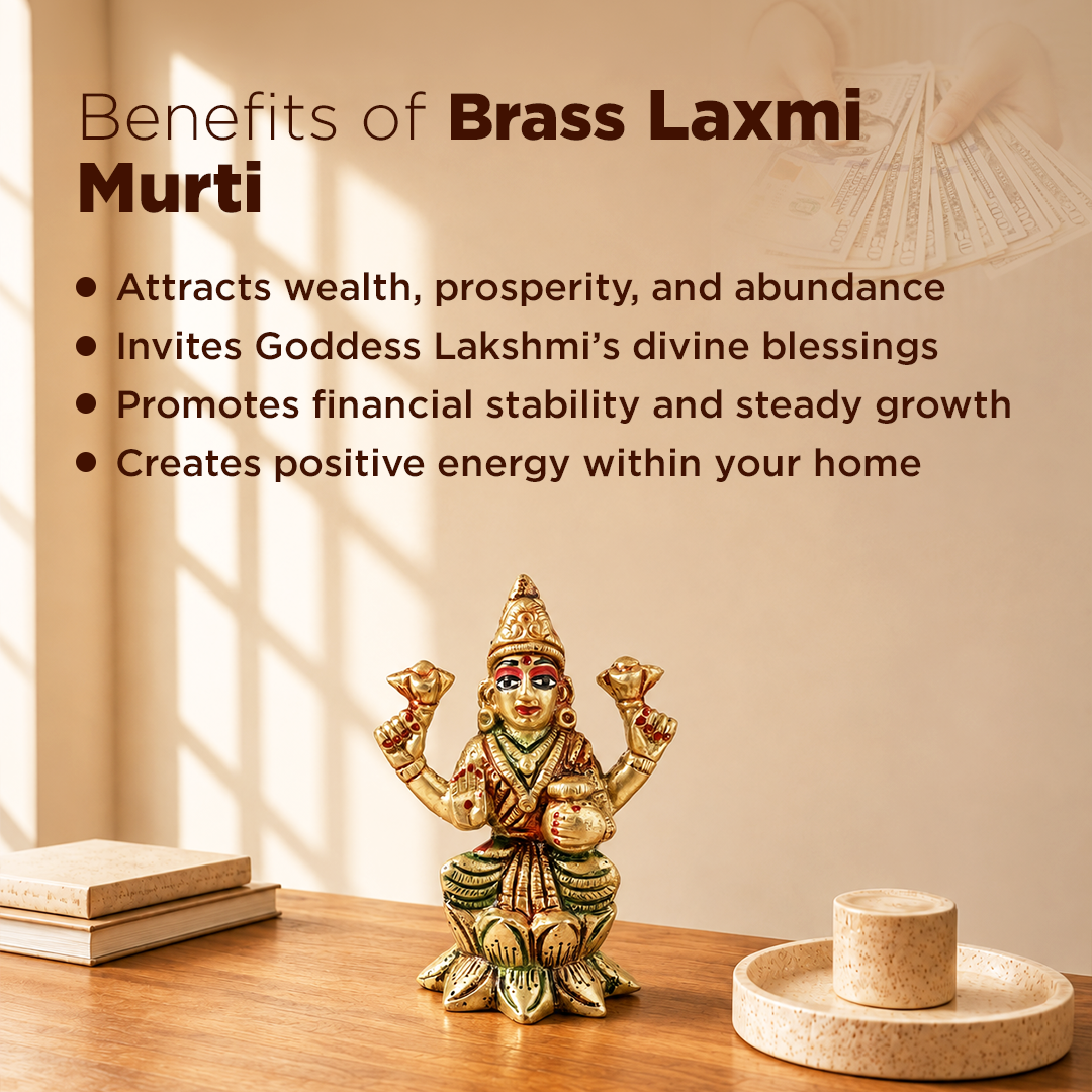 Brass Laxmi Murti- Abhimantrit