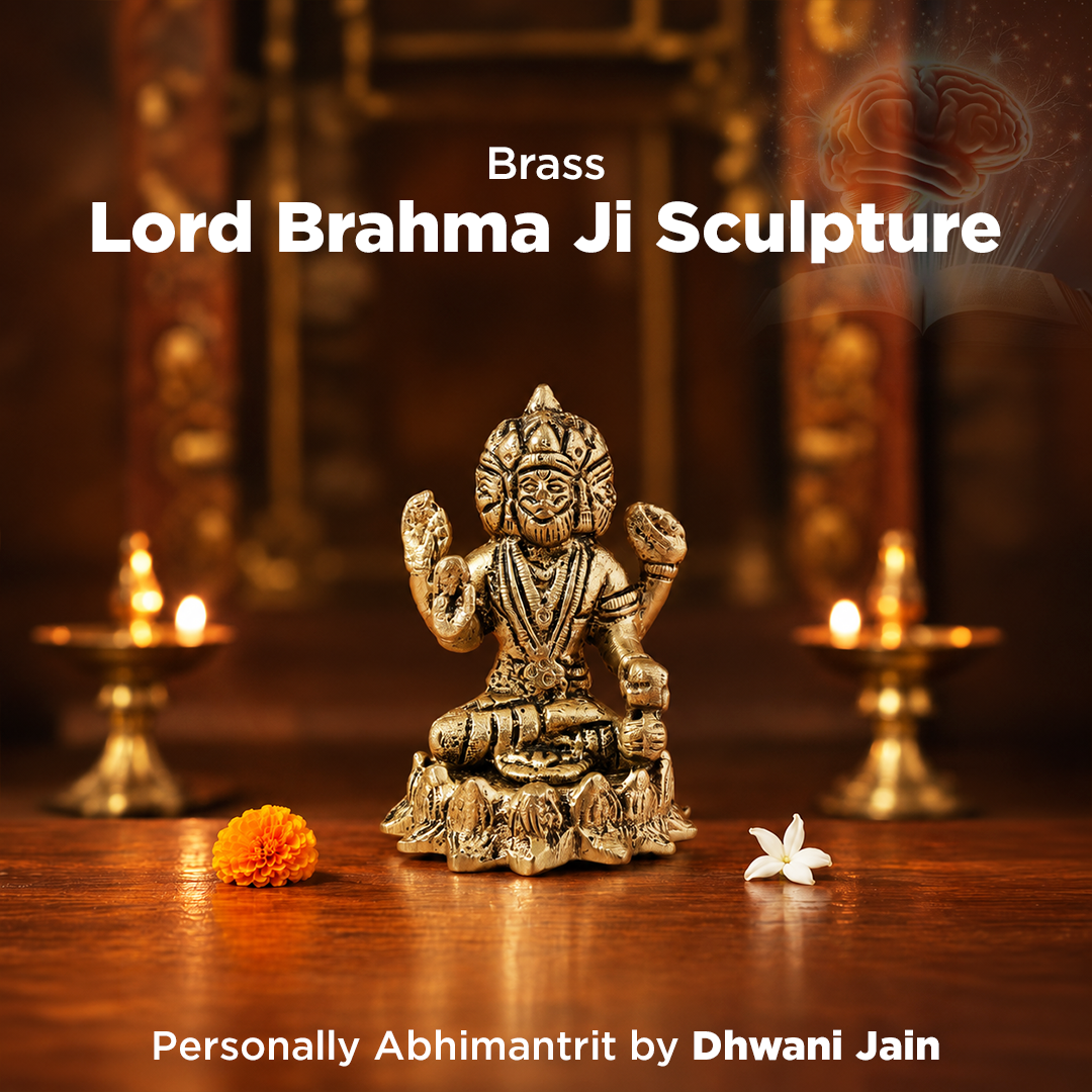 Brass Lord Brahma Ji Sculpture - Abhimantrit