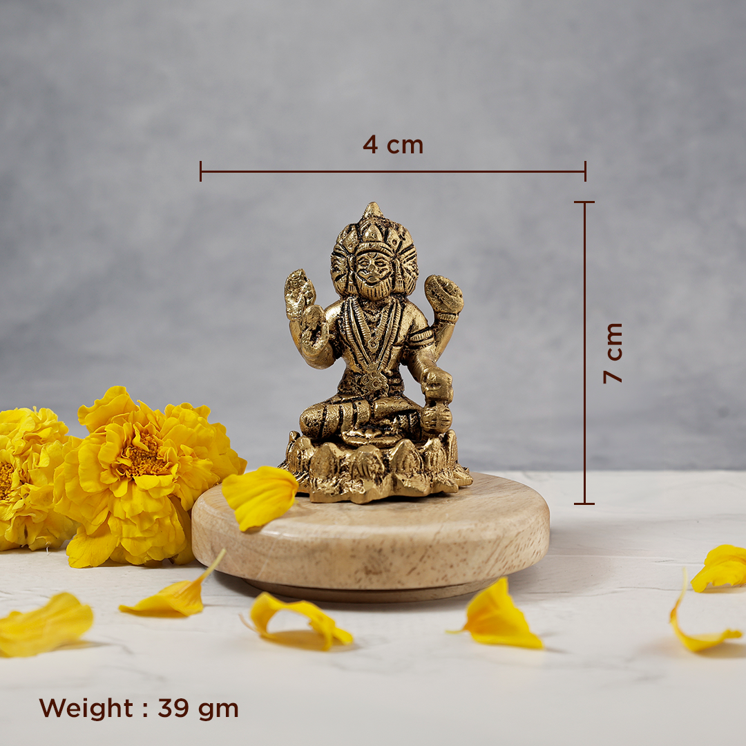 Brass Lord Brahma Ji Sculpture - Abhimantrit