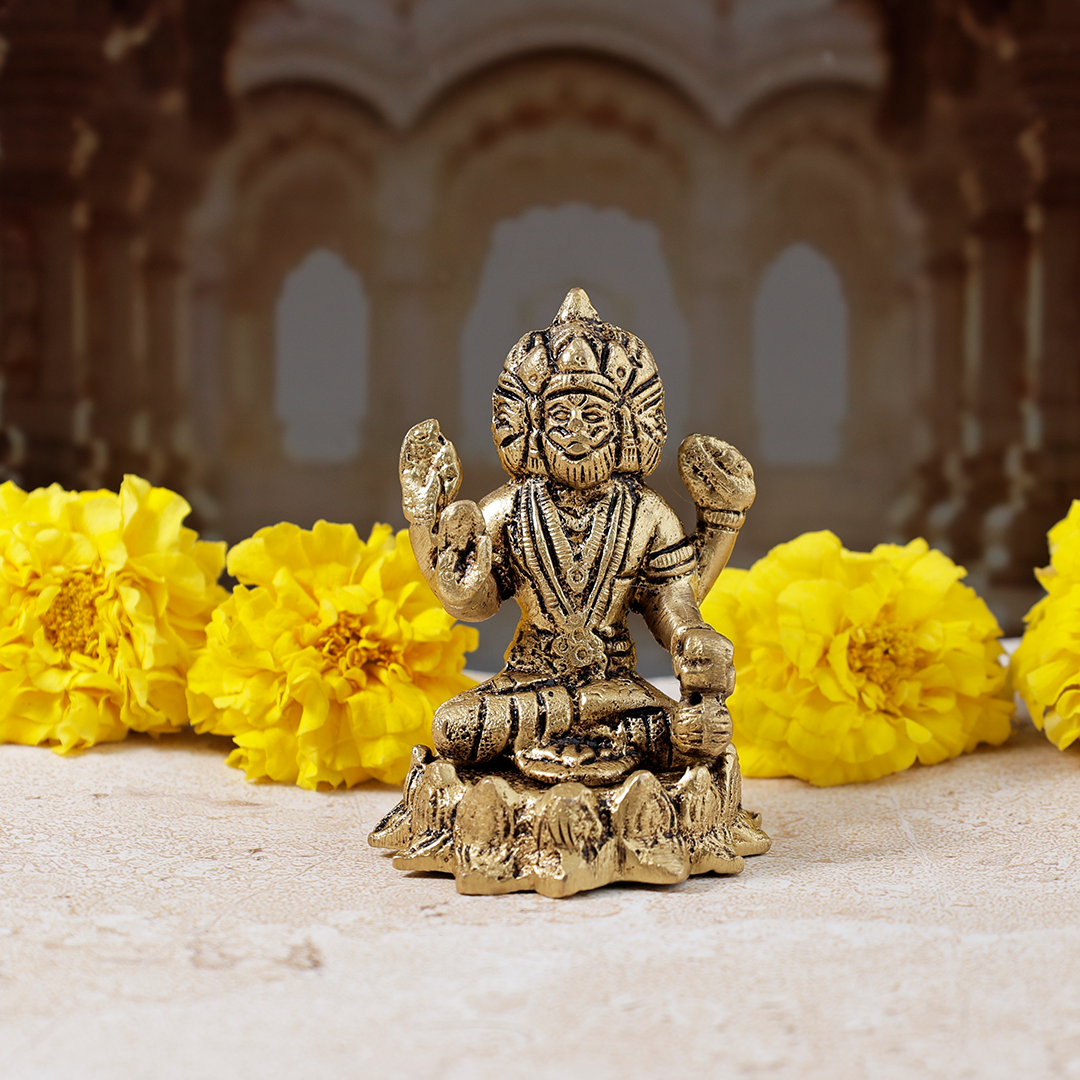 Brass Lord Brahma Ji Sculpture - Abhimantrit
