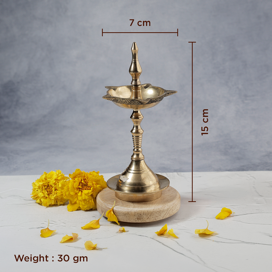 Brass Lotus Diya - Abhimantrit