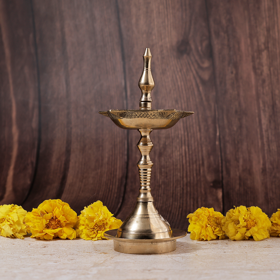 Brass Lotus Diya - Abhimantrit