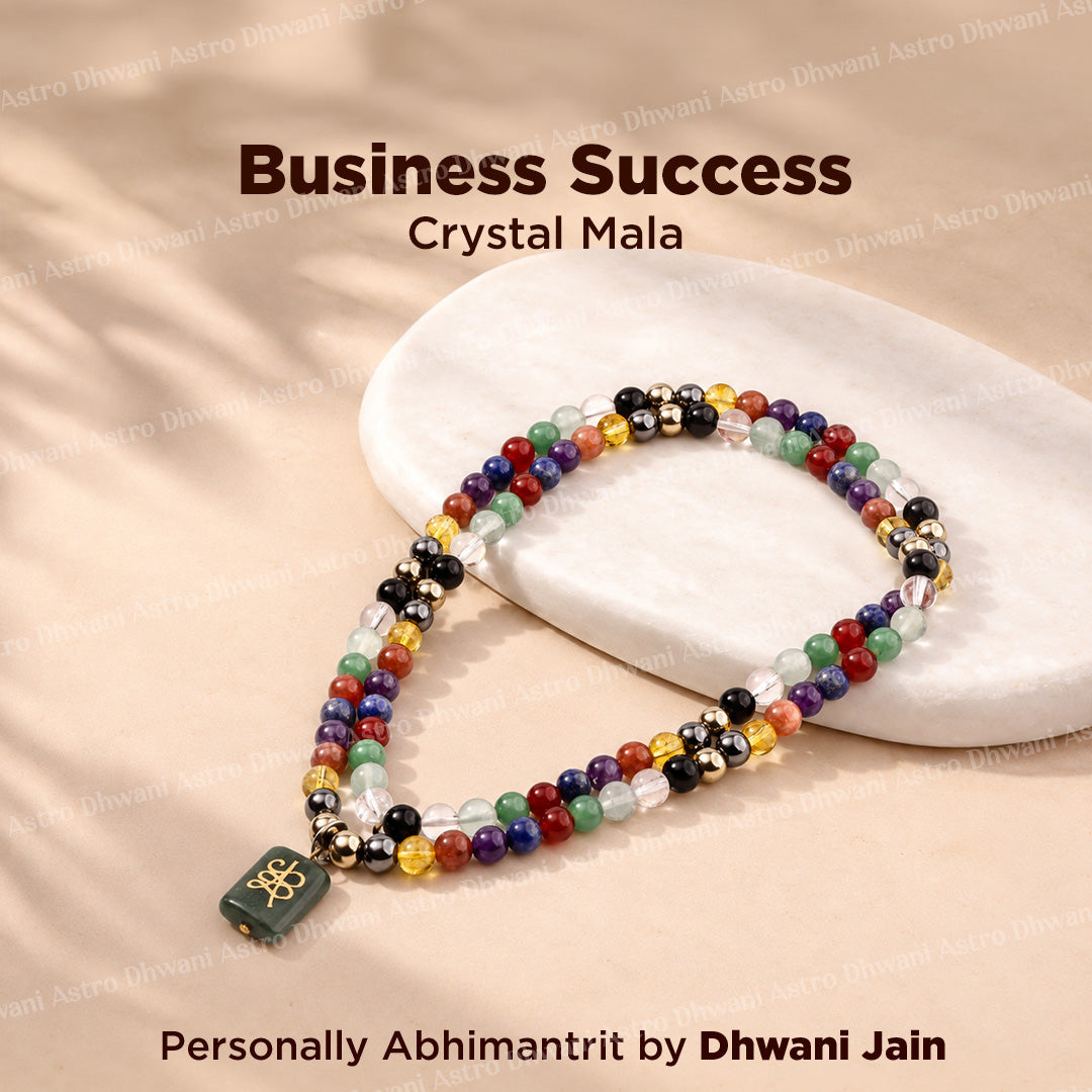 Business Success Crystal Mala  - Abhimantrit & Certified