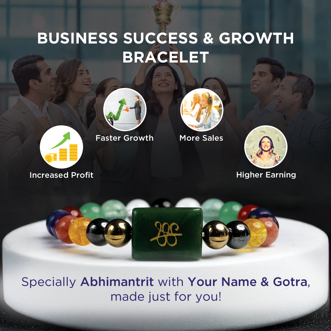 Business Success & Growth Bracelet – Abhimantrit & Certified