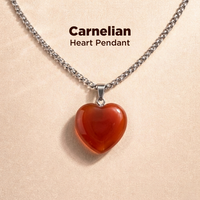 Carnelian Heart Pendant (Abhimantrit) for Confidence & Motivation