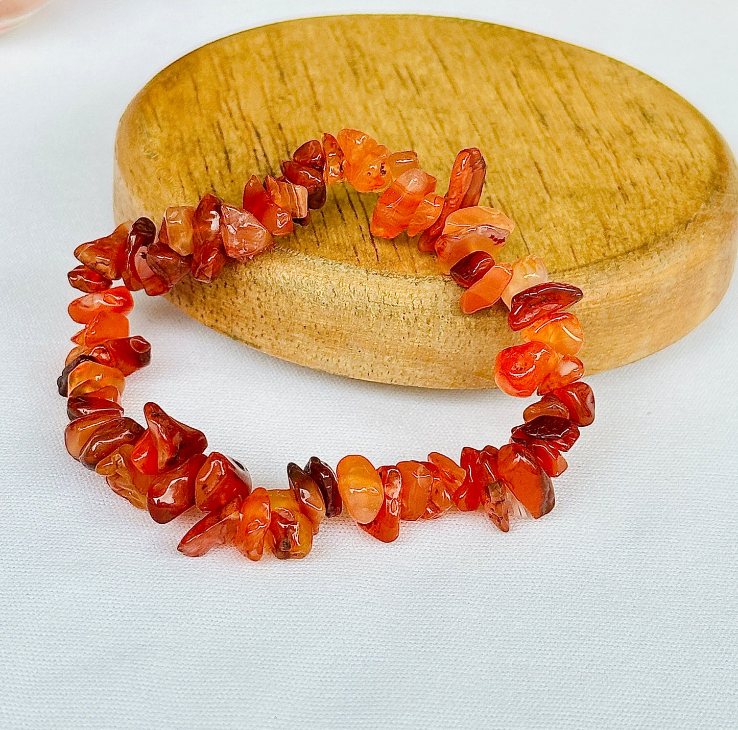 Purifies Blood, Lungs, Liver and Heart: Carnelian Uncut Bracelet - Abhimantrit & Certified