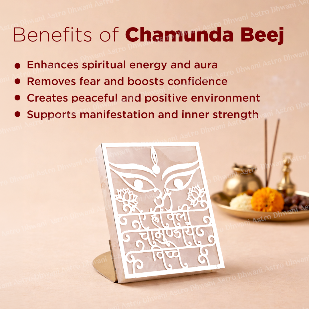 Chamunda Beej Mantra Tealight Candle Stand - Abhimantrit