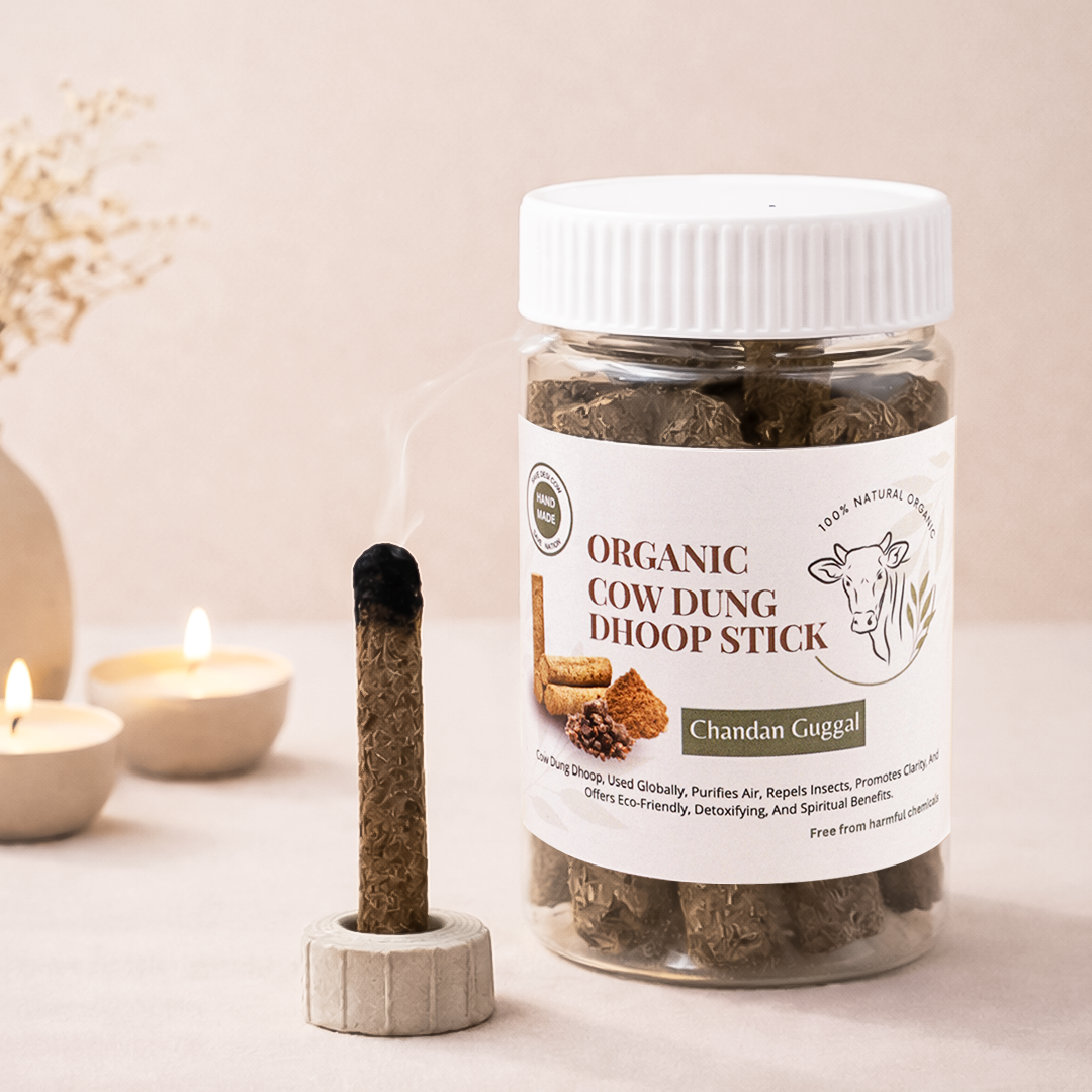 Real Gir Cow Dung Dhoop Sticks (Combo Pack of 3 Boxes) - 100% Natural & Chemical Free