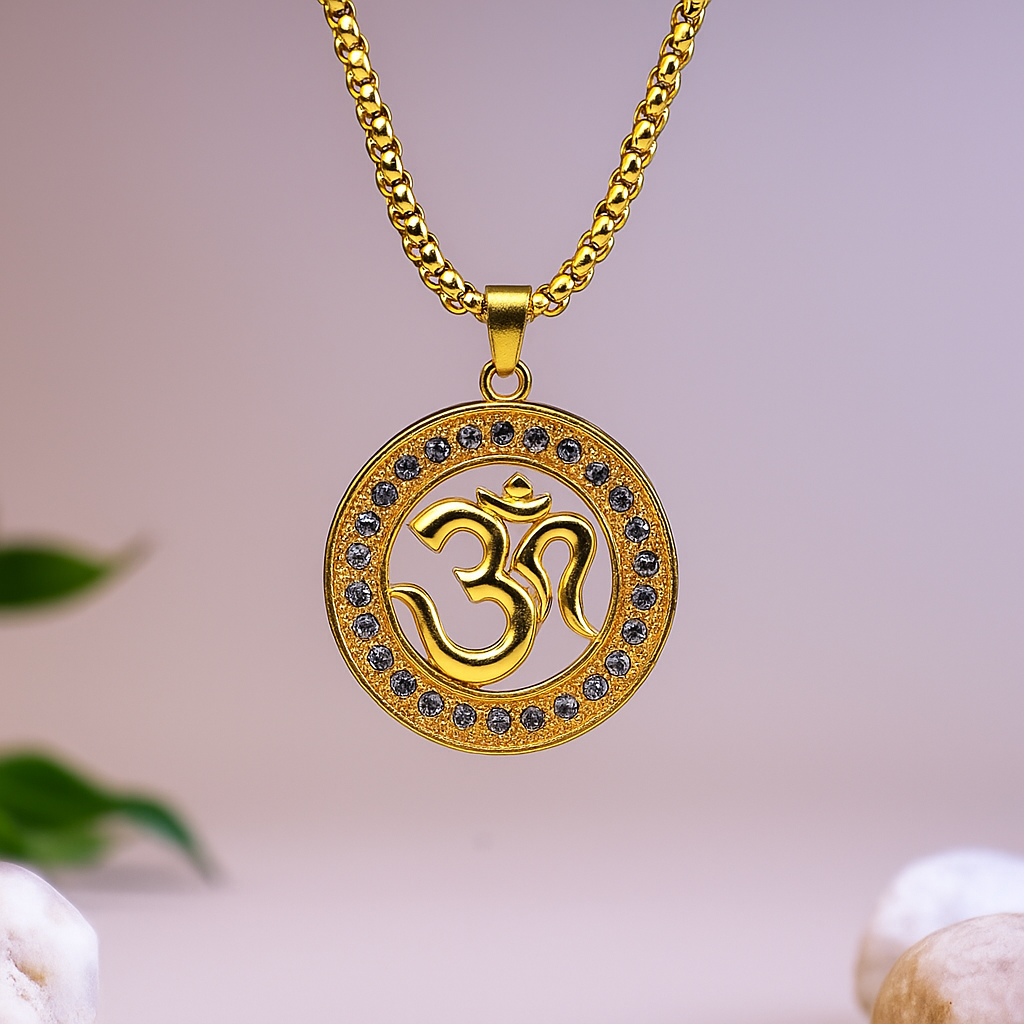 Om Diamond Pendant - Abhimantrit