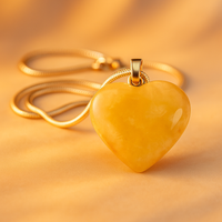 Yellow Agate Heart Pendant