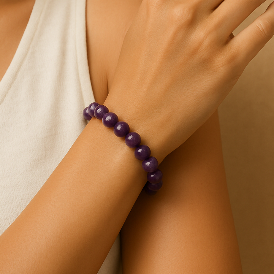 Attract Luck, Enhance Intuition, Improve Health & Skin: Amethyst Bracelet - Abhimantrit & Certified