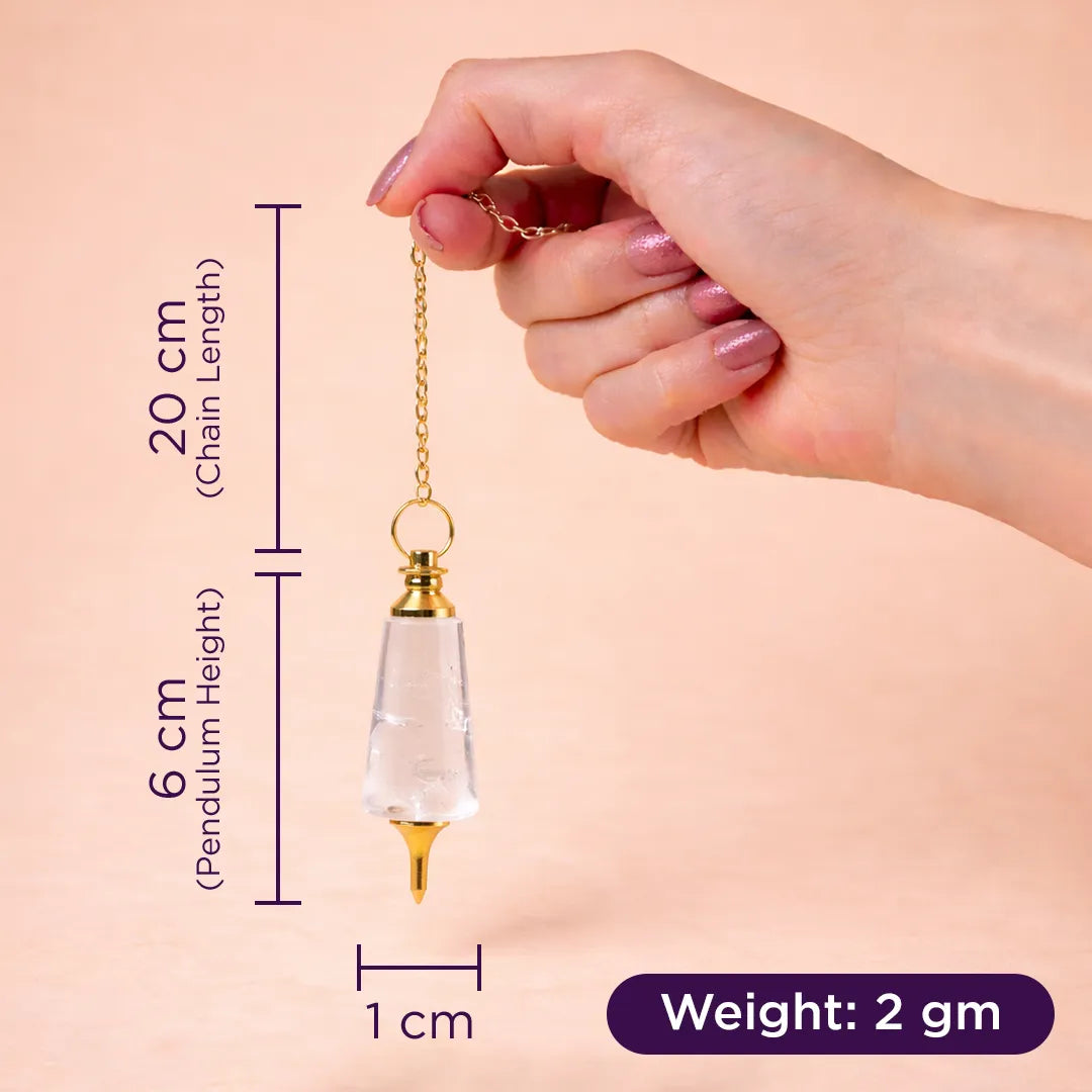 Clear Quartz Pendulum for Healing, Clarity & Dowsing - Abhimantrit