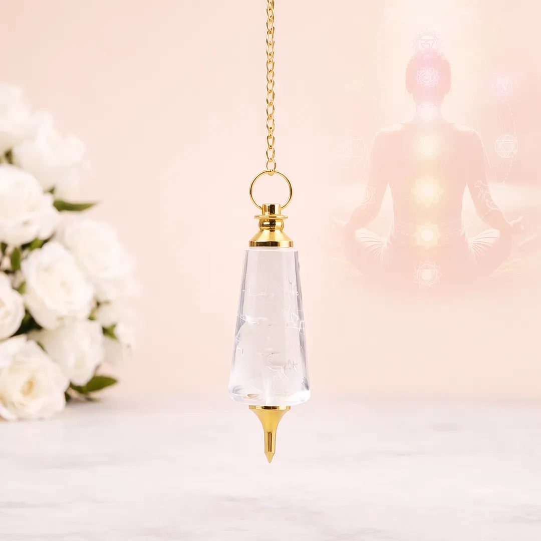 Clear Quartz Pendulum for Healing, Clarity & Dowsing - Abhimantrit