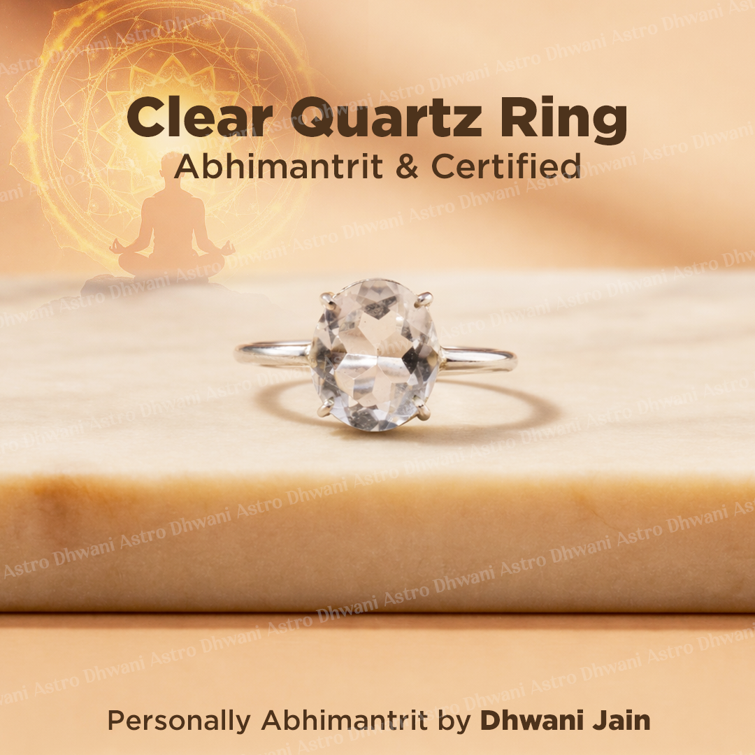 Clear Quartz Ring: Removes Depression, Anger & Anxiety