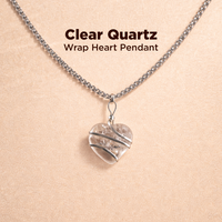 Clear Quartz Wrap Heart Pendant (Abhimantrit) for Clarity & Energy