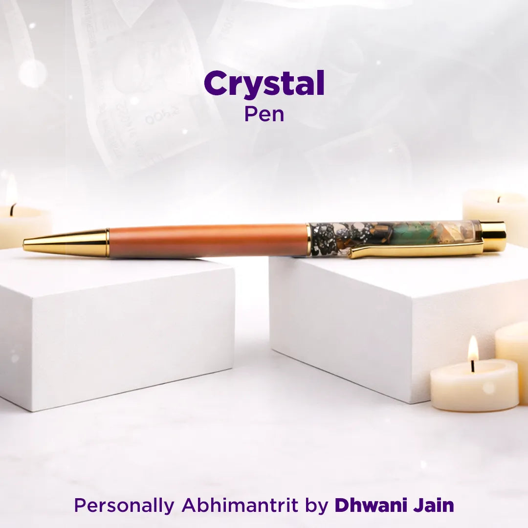 Dhanyog Pen – Abhimantrit Crystal Pen for Confidence, Creativity & Focus