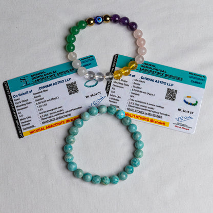 Couple Bracelet & Amazonite Bracelet - Abhimantrit & Certified