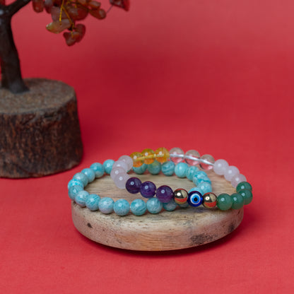 Couple Bracelet & Amazonite Bracelet - Abhimantrit & Certified