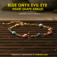 Heart Shape Blue Onyx Evil Eye Anklet for Protection & Style