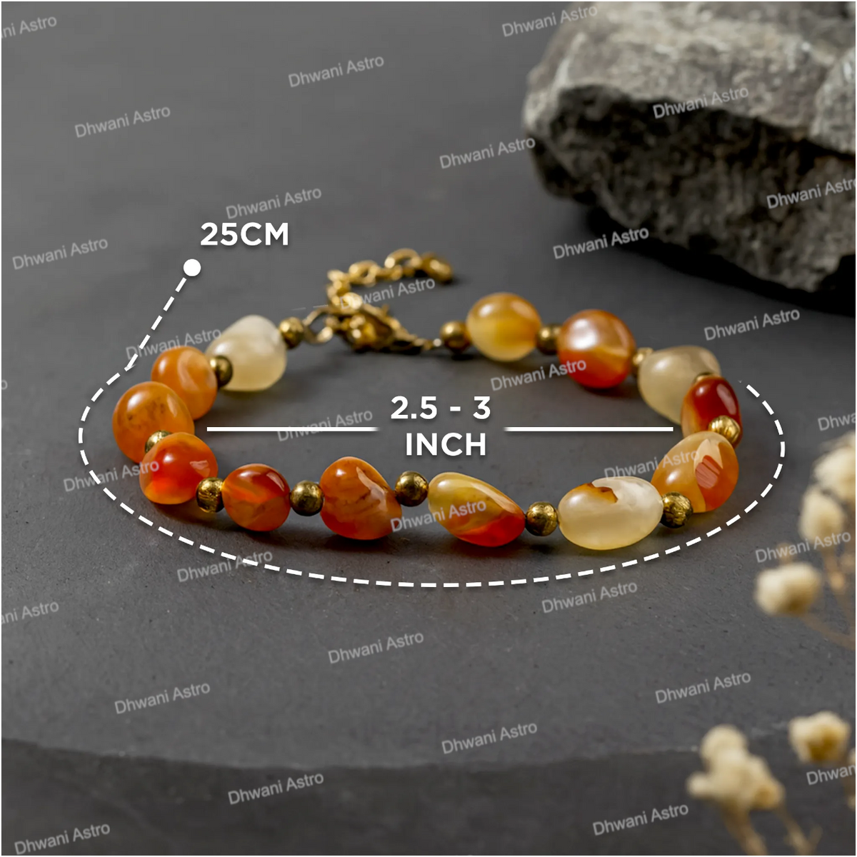 Natural Carnelian Anklet for Confidence, Vitality & Success