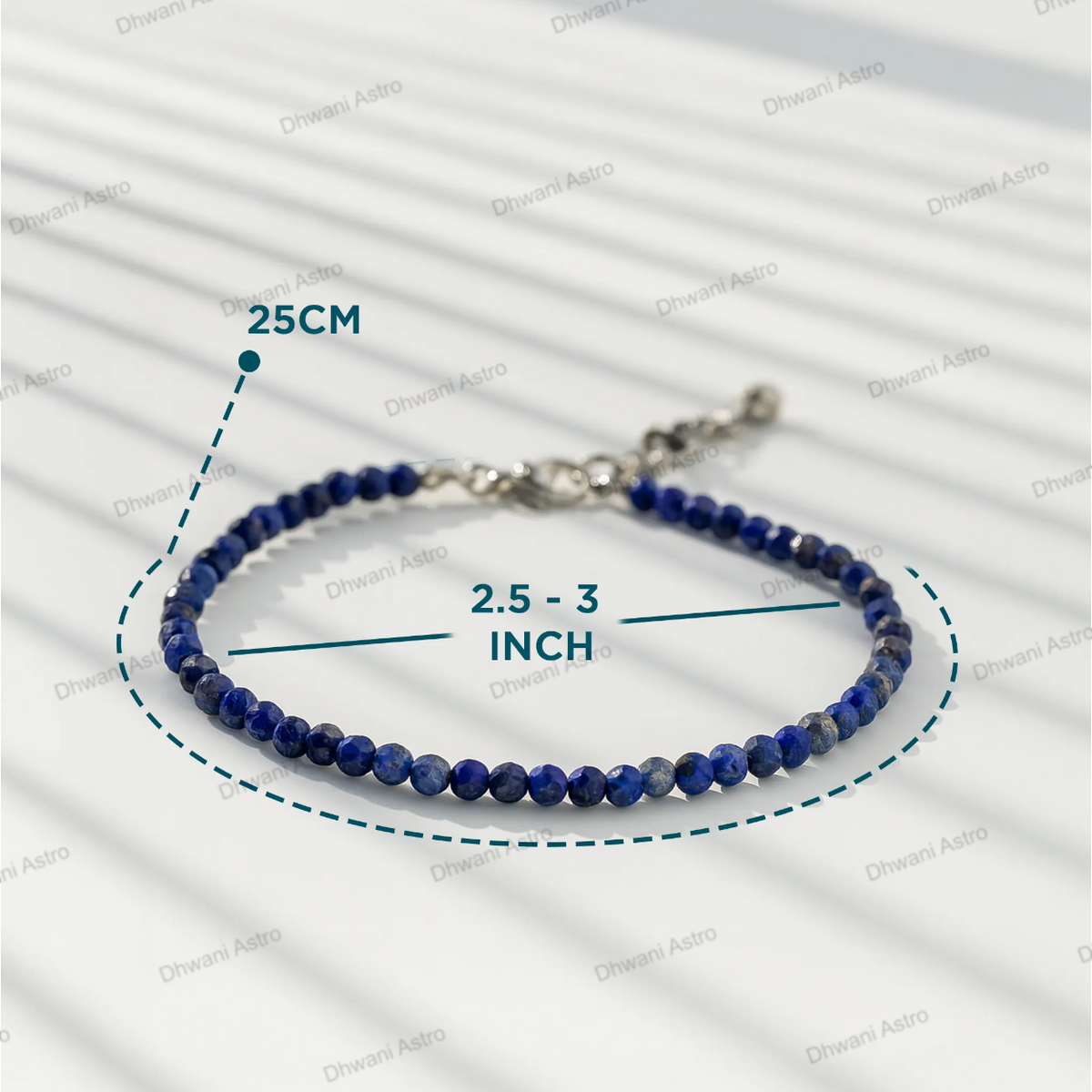 Lapis Lazuli Diamond Cut Anklet - Abhimantrit & Certified