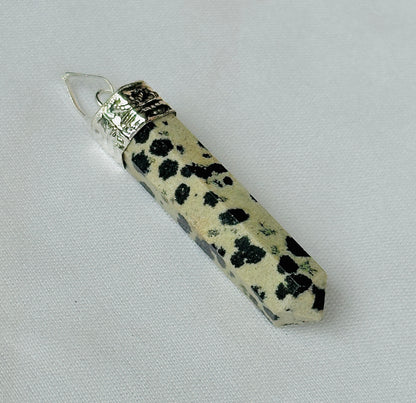 Dalmatian Jasper Pencil Pendant - Abhimantrit & Certified