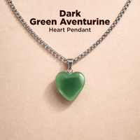 Dark Green Aventurine Heart Pendant (Abhimantrit) for Luck & Prosperity