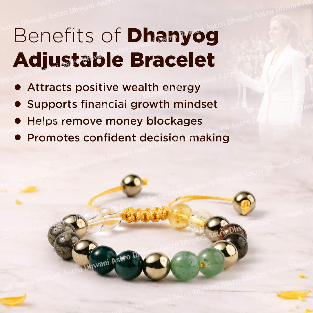 Natural Dhanyog Adjustable Bracelet for Wealth, Prosperity & Success