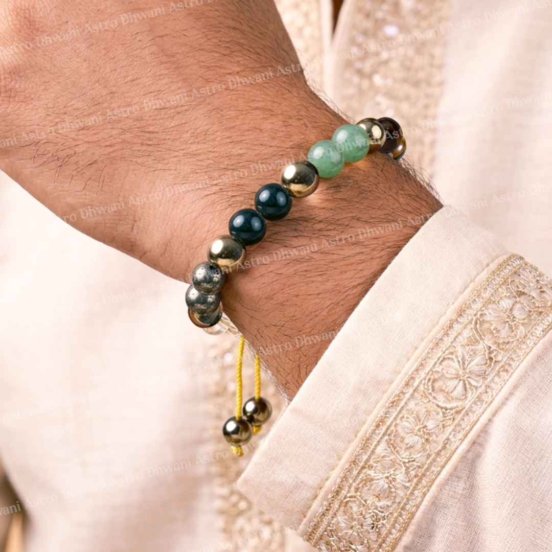 Natural Dhanyog Adjustable Bracelet for Wealth, Prosperity & Success