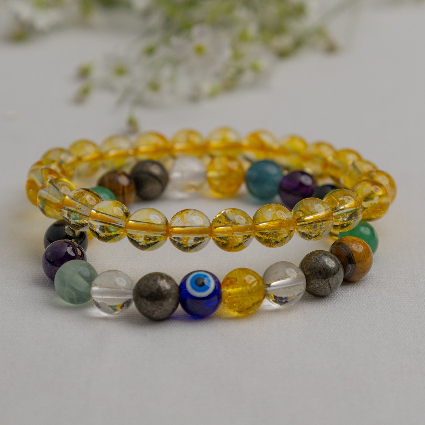 Education Bracelet & Yellow Citrine Bracelet - Abhimantrit & Certified