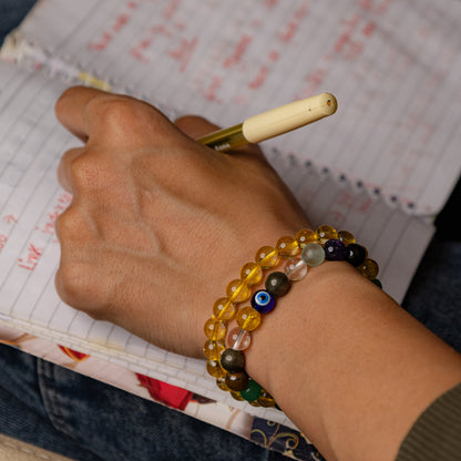 Education Bracelet & Yellow Citrine Bracelet - Abhimantrit & Certified