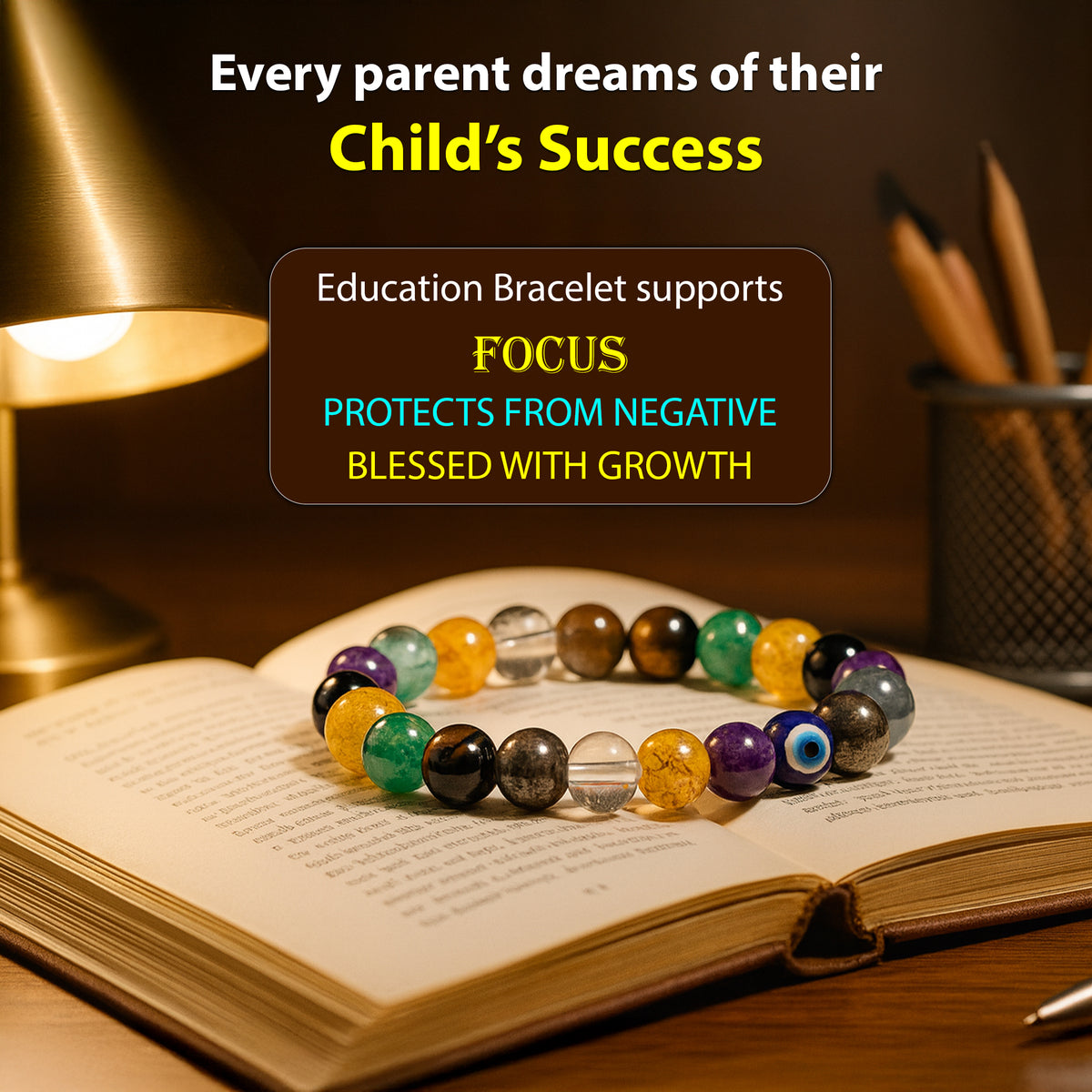 Education Bracelet & Yellow Citrine Bracelet - Abhimantrit & Certified