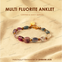 Natural Multi Fluorite Anklet for Focus, Clarity & Emotional Balance