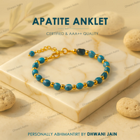 Natural Healing Stone Apatite Anklet for Motivation, Clarity & Positive Energy