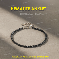 Natural Hematite Anklet for Grounding, Protection & Confidence