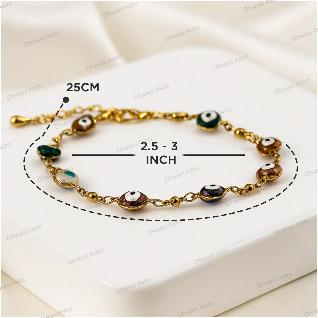 Heart Shape Blue Onyx Evil Eye Anklet for Protection & Style