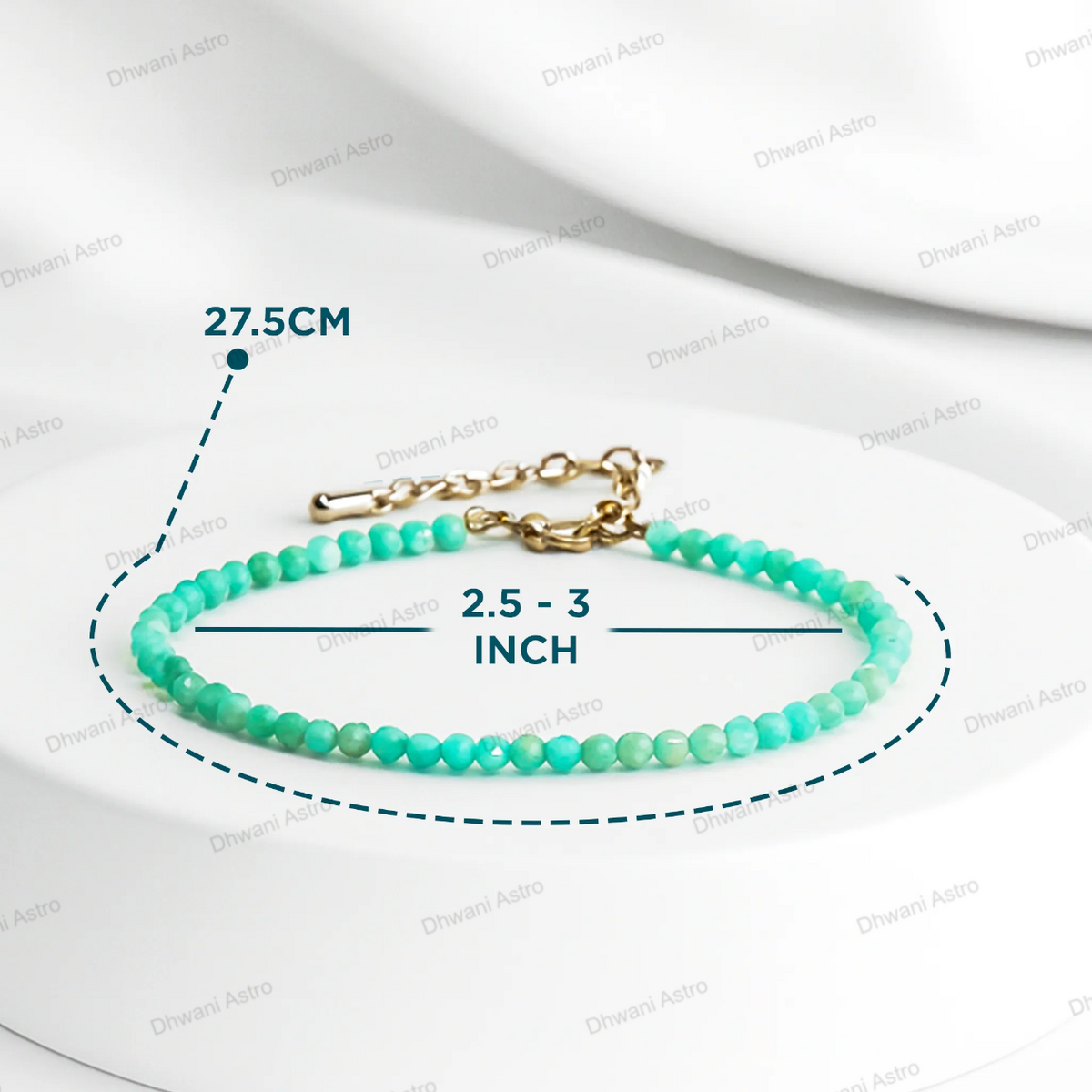 Amazonite Diamond Cut Anklet - Abhimantrit & Certified
