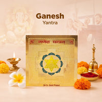 Ganesh Yantra – 24K Gold Plated Vighnaharta Ganpati Yantra for Success & Protection