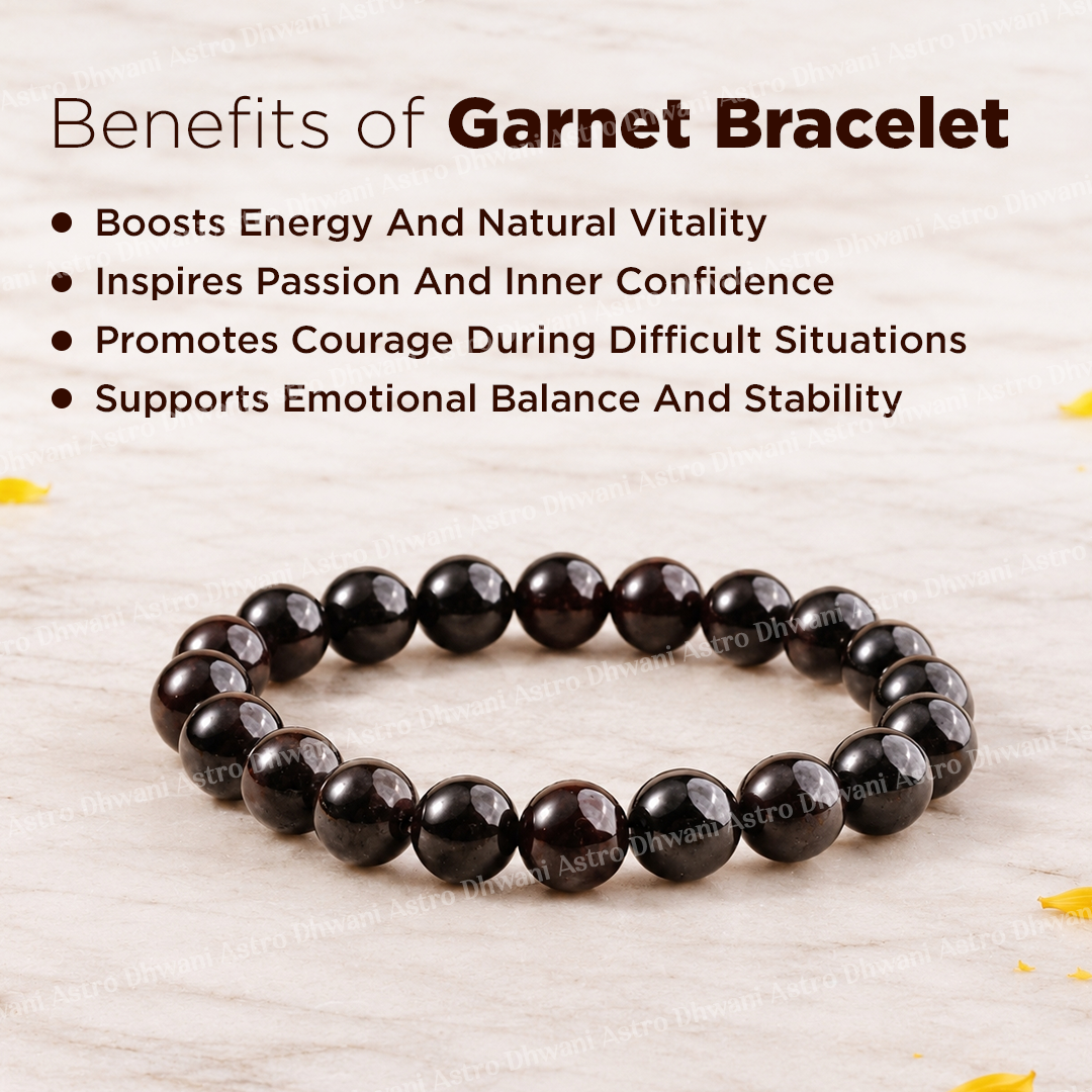 Garnet Bracelet - Abhimantrit & Certified