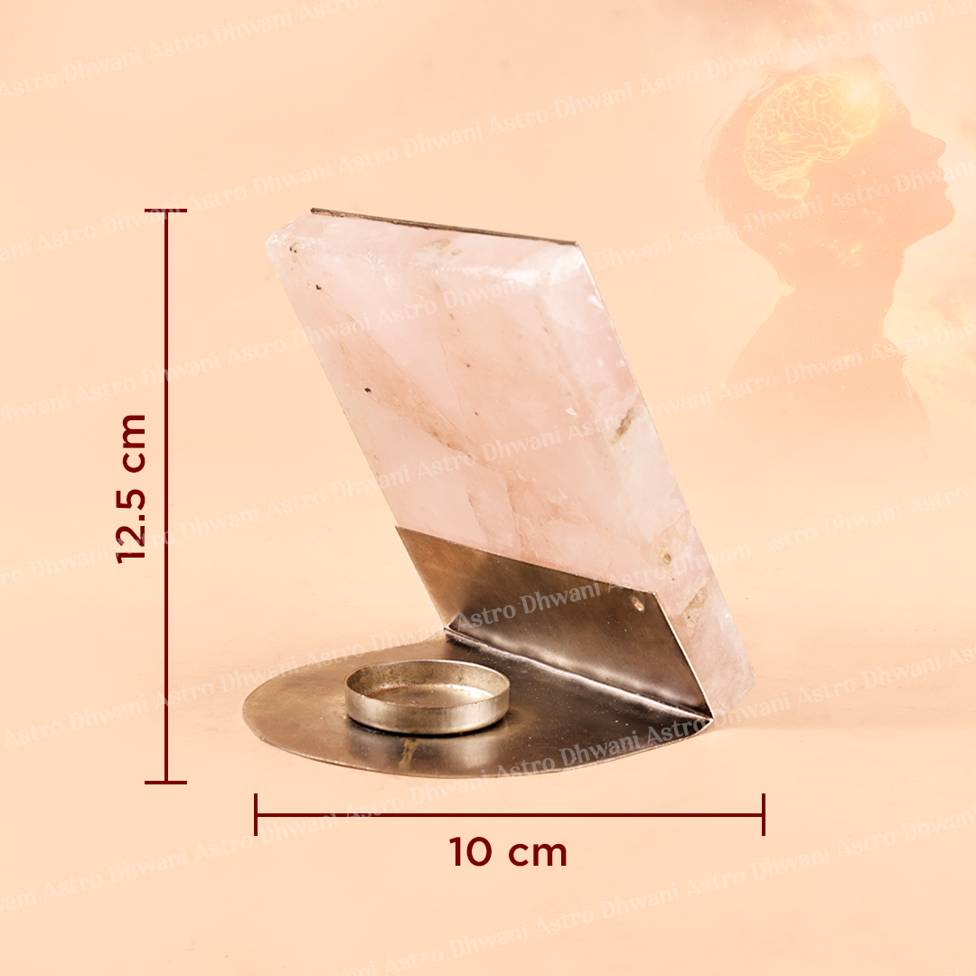 Gayatri Mantra Rose Quartz Tealight Candle Stand