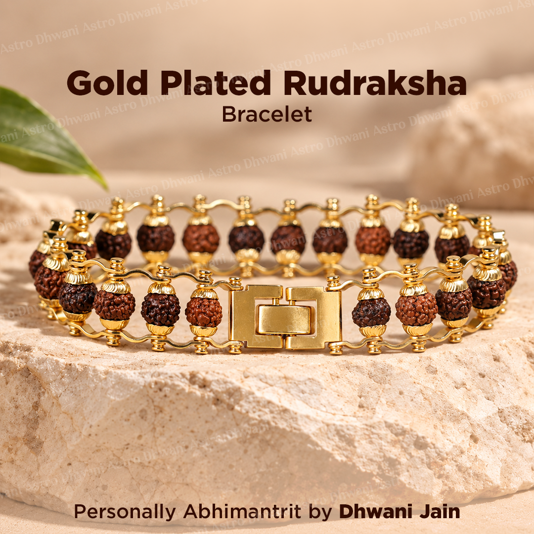 Gold Plated Rudraksha Bracelet - Abhimantrit