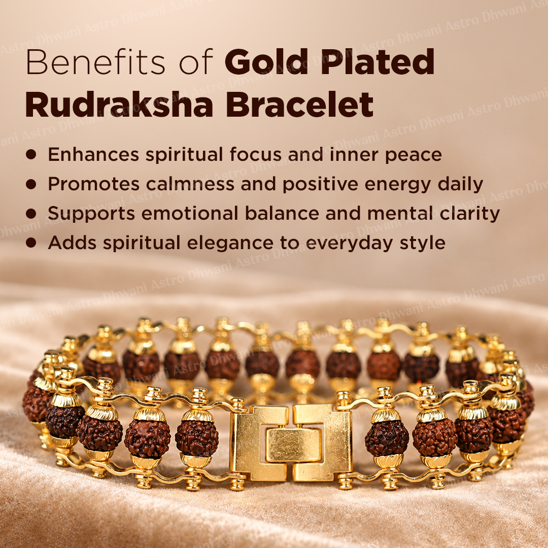 Gold Plated Rudraksha Bracelet - Abhimantrit