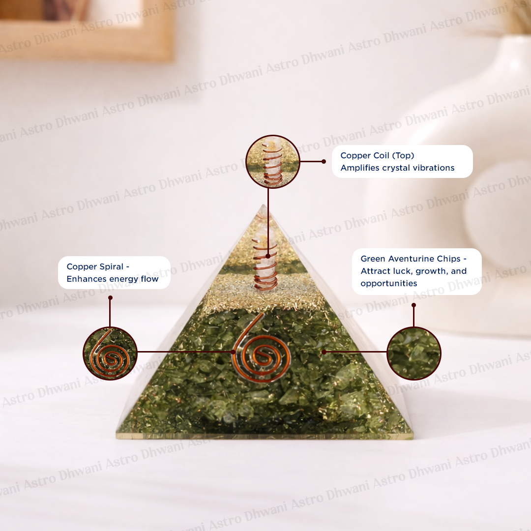 Green Aventurine Pyramid - Abhimantrit