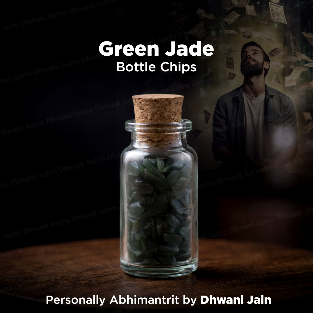 Green Jade Bottle Chips - Abhimantrit