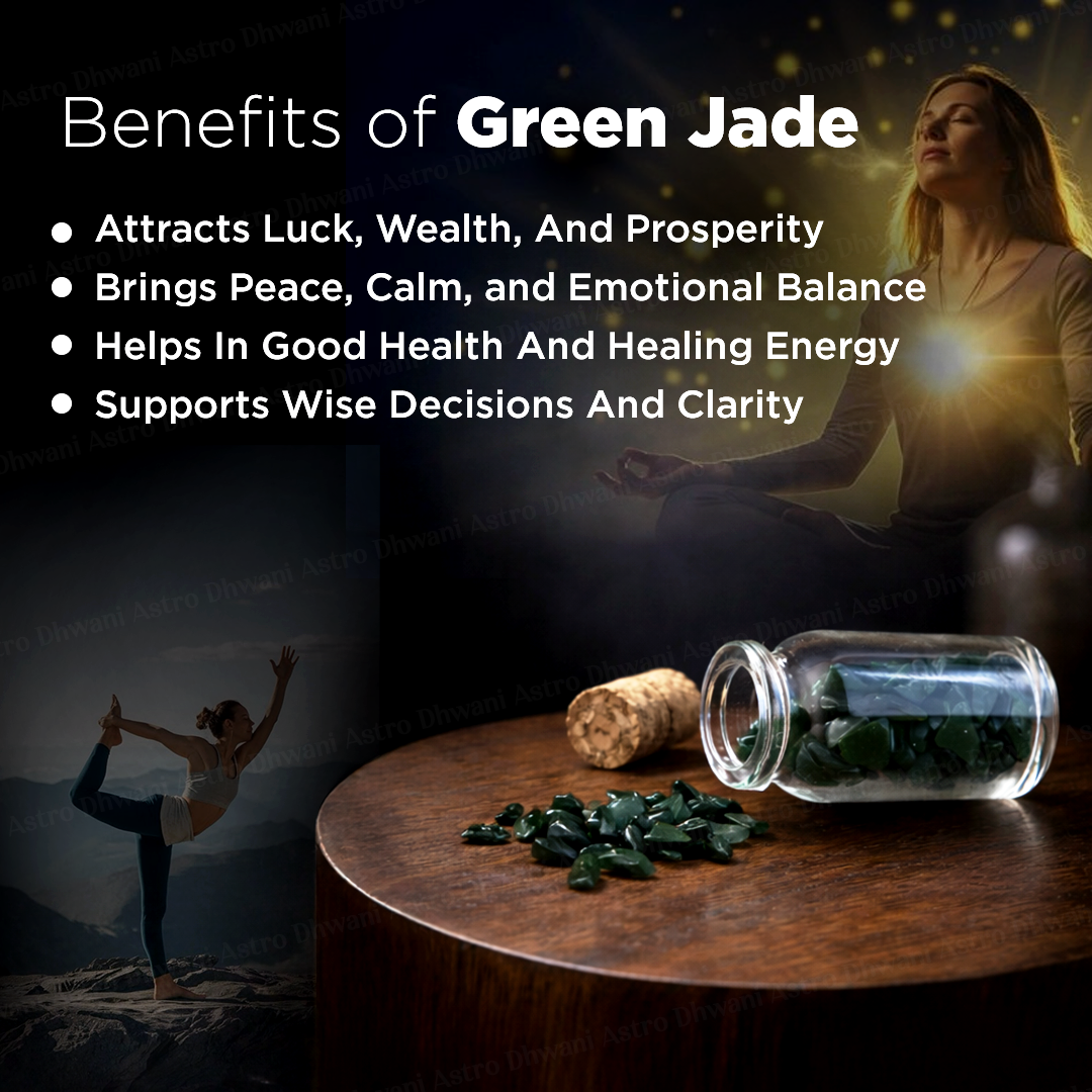Green Jade Bottle Chips - Abhimantrit