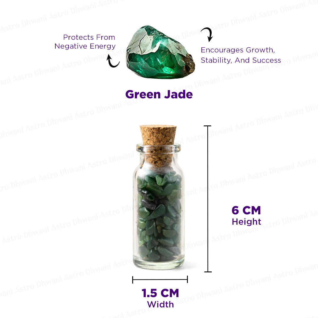 Green Jade Bottle Chips - Abhimantrit