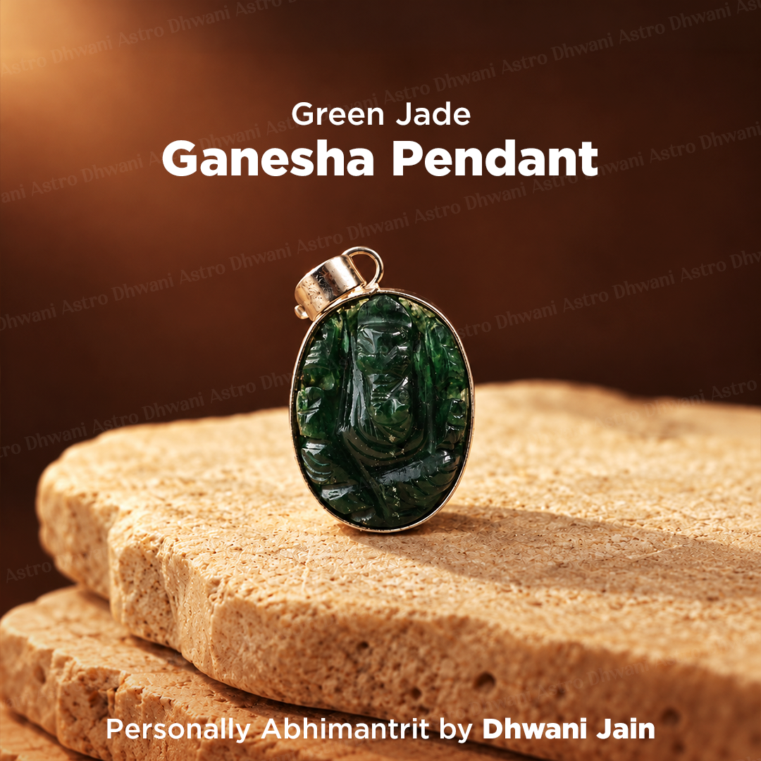 Green Jade Ganesha Pendant For Wisdom Prosperity Devotion