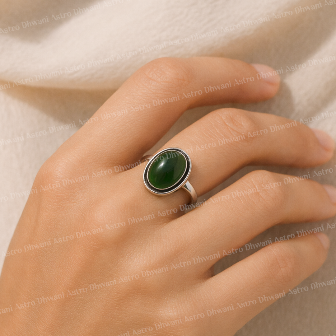 Green Onyx Ring Abhimantrit Certified