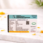 Shriful Gemological Laboratory Services identification report for a green aventurine bracelet on a white background with yellow flowers.