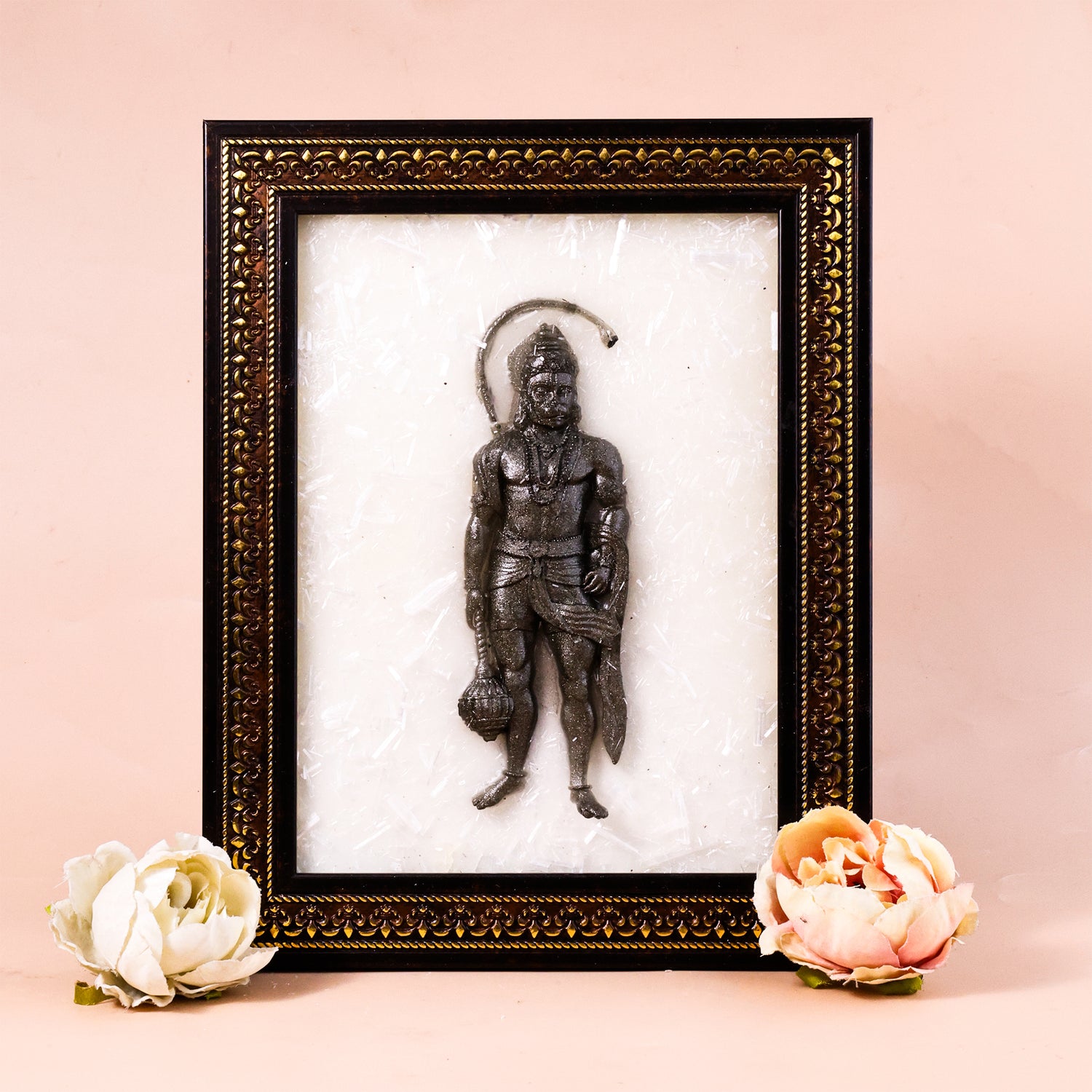 Hanuman Ji On Selenite Frame - Abhimantrit